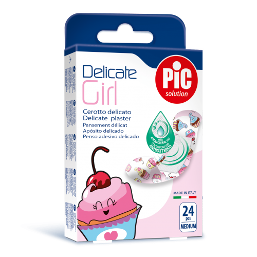 Pic plasturi Delicate Girl piele sensibila pentru copii cu solutie antibacteriana, 24 buc. Zephyr Labs