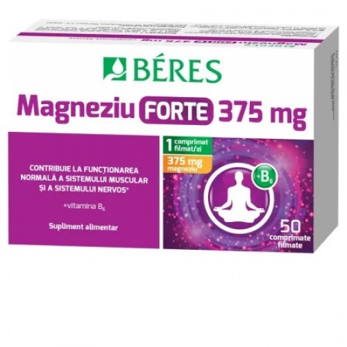 Beres Magneziu forte 375mg+B6, 50 comprimate filmate Zephyr Labs