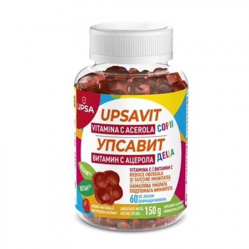 Suplimente alimentare - Upsavit Vitamina C Acerola pentru copii, 60 jeleuri Zephyr Labs