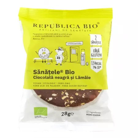 Sanatele BIO cu ciocolata neagra, lamaie, orez brun ecologic 28g