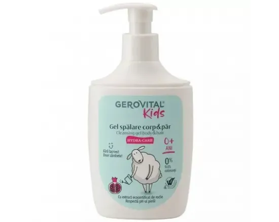 Gerovital Kids gel spalare corp si par Hydra-care, 300ml