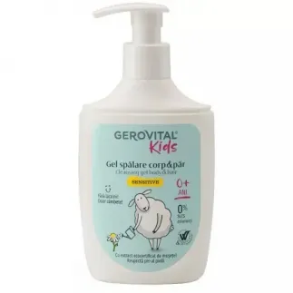 Gerovital Kids gel spalare corp si par sensitive, 300ml 7580