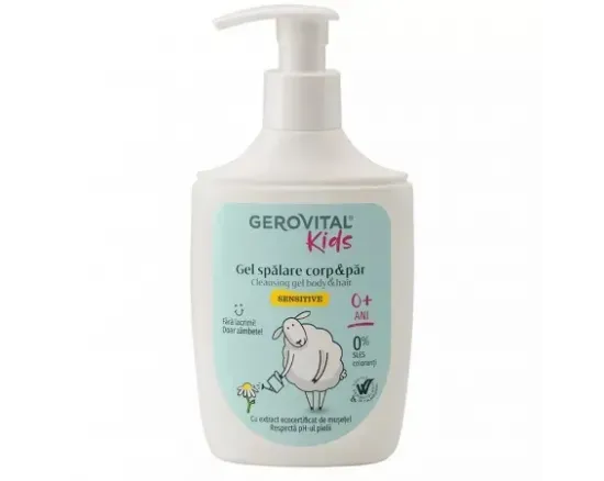 Gerovital Kids gel spalare corp si par sensitive, 300ml 7580