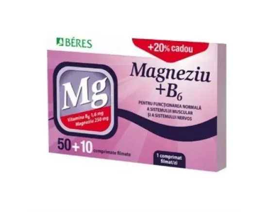 Beres Magneziu + B6 x 50 compr. film.+10 compr.gratis