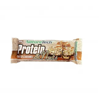 Naturetech baton energizant protein&nuts 25% proteina, caramel/nuci, 45g