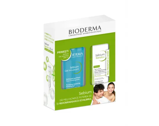 Bioderma Sebium Kerato+ 30ml + gel spumant 200ml cadou