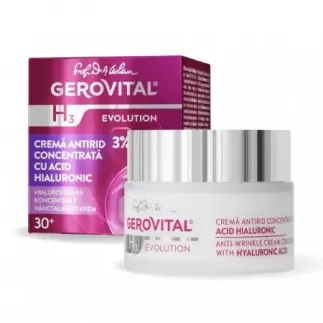 Gerovital H3 Evolution crema antirid concentrata cu acid hialuronic, 50ml