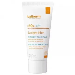 Ivatherm Sunlight crema protectie solara Mat tinted dry touch SPF 50+, 50 ml