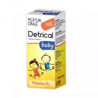 Detrical D3 baby picaturi orale, 30ml