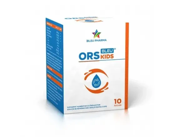 OrsBleu kids solutie rehidratare, 10 plicuri