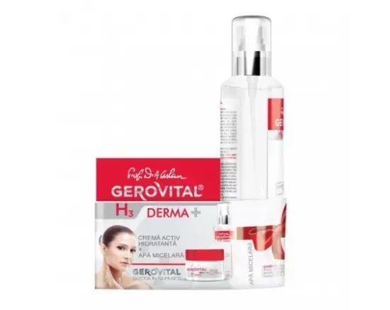 GH3 Derma+ crema activ hidratanta 24 h 50 ml(3800)+ GH3 Derma+ apa micelara 150