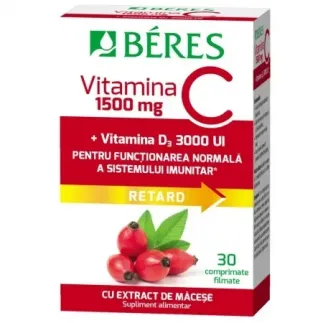 Beres vitamina C 1500mg+D3 3000UI, 30 comprimate