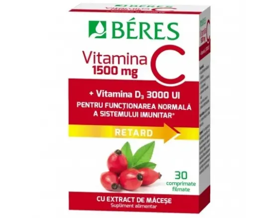 Beres vitamina C 1500mg+D3 3000UI x 30 compr.