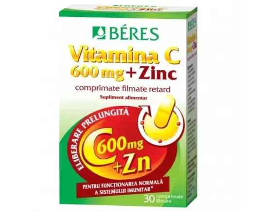 Beres Vitamina C 600mg + Zn x 30 compr.