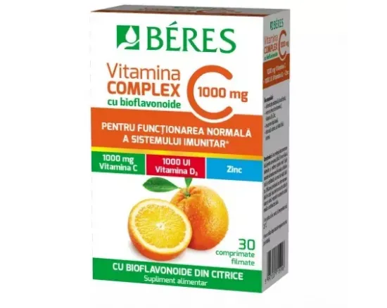 Beres vitamina C 1000mg+D3 1000UI+Zn x 30 compr.