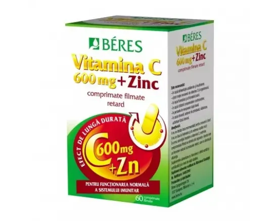 Beres Vitamina C 600mg + Zn x 60 compr.