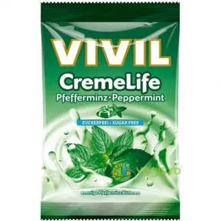 Vivil bomboane Creme Life classic menta fara zahar, 60g