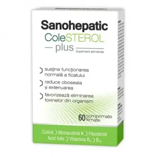 Sanohepatic Colesterol Plus, 60 comprimate filmate