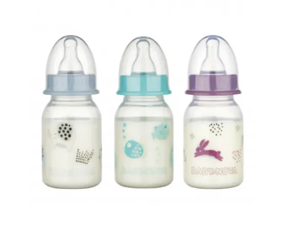 Baby Nova Biberon PP fara BPA decor cu animalute 46010, 120ml
