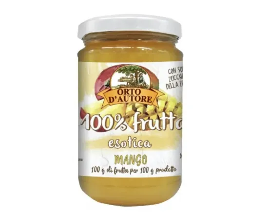 Dulceata de Mango 100% din Fructe 340 gr Naturala fara Zahar, fara Gluten, Orto D’Autore