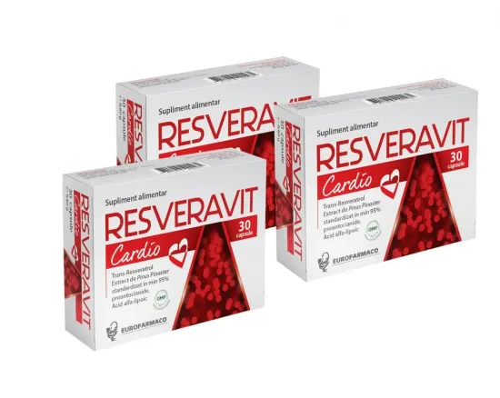 Resveravit cardio x30 capsule (pachet 3 cutii)
