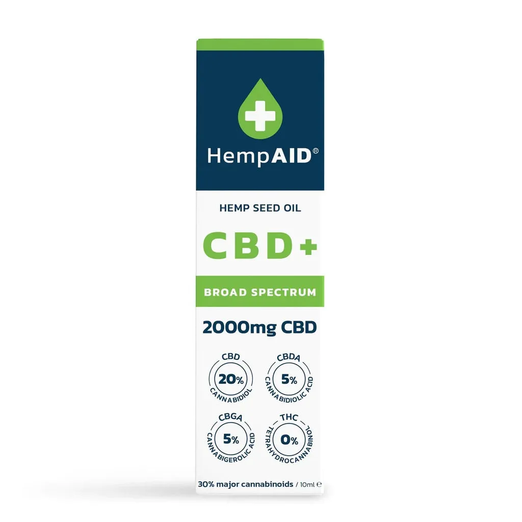 Ulei de canepa cu 2000mg CBD, 500mg CBDA, 500mg CBGA, broad