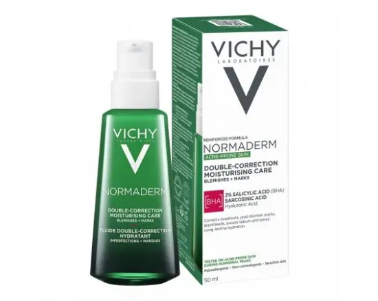Vichy Normaderm crema hidratanta dublu-corectoare pentru ten cu tendinta acneica, 50ml